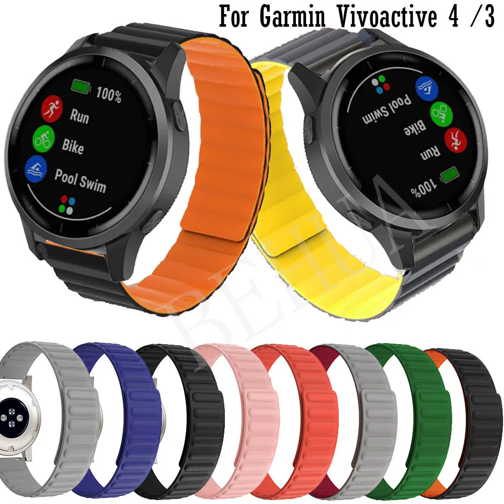 Ремешок силиконовый для смарт-часов Garmin Vivoactive 4 3 CAME 2 vivomove HR 20 мм 22 | Наручные часы