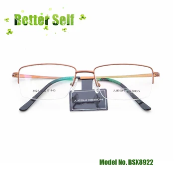 

Business Eyeglasses BSX8922 Slim Metal Half Rim Eyewear Glasses Frame Men Fashion Equip Myopia Prescription Blue Light Lens