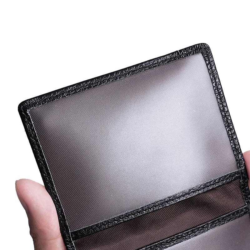 Брендовые мужские визитницы из натуральной кожи, RFID Блокировка, защита карт, кошелек, модные кошельки для кредитных карт из коровьей кожи, женский кошелек