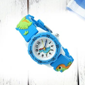 

Children Watches Students Quartz Watch Waterproof Watch Creative Cartoon Dinosaur Watch for Kids Girl Boy (Blue)