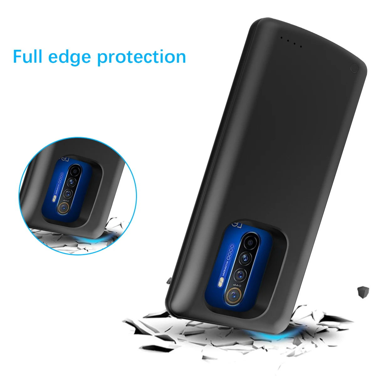 Чехол для аккумулятора Oppo Realme X2 Pro, 6500 мА/ч, расширенное зарядное устройство, резервный внешний аккумулятор, защитный чехол Realme X2 Pro, противоударный чехол