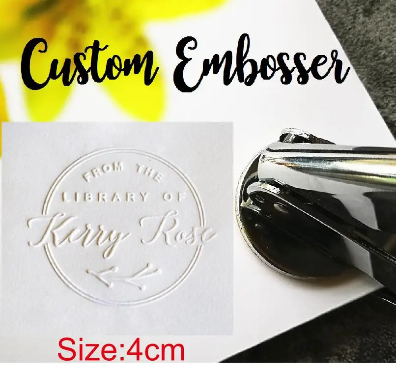 Personalized Book Embosser Your own Designs Ex Libris Custom Embosser Seal Stamp Personalized