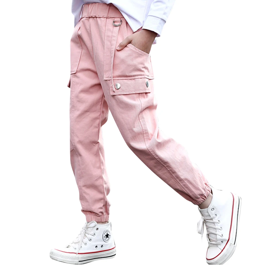 Cut Rate Girls Sport Pants Solid Color Cargo Pants For Girls Autumn Winter Children Pants Teenage B6qpeJlgZWQ