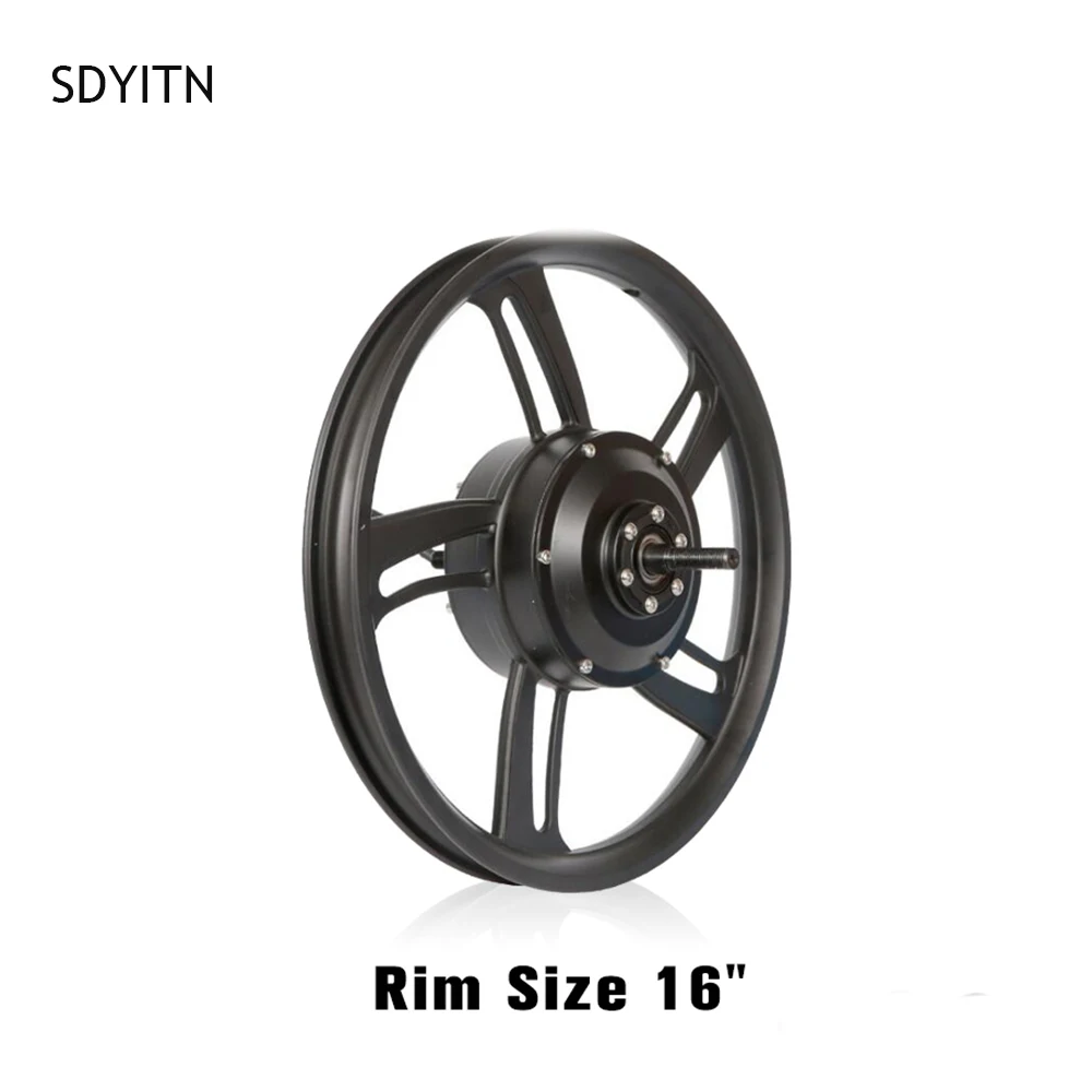 Top SDYITN New Cool Electric Wheel 16" Folding Bike Bicycle Wheel 36v 48v 350w Electric Motor Wheel For Bike Wheelbarrow 0