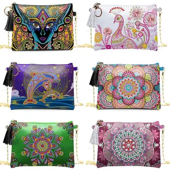 

2020 China New Style Trend 5D Diamond Painting Wallet Crossbody Chain Bag With Large Capacity Ethnic Style Handmade Shoulder