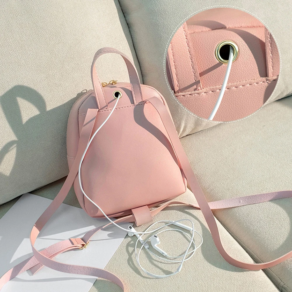 Mini Backpack Women Outdoor Travel Bowknot Faux Leather Multi-Function Small Backpack Knapsack Female Student Shoulder Bag