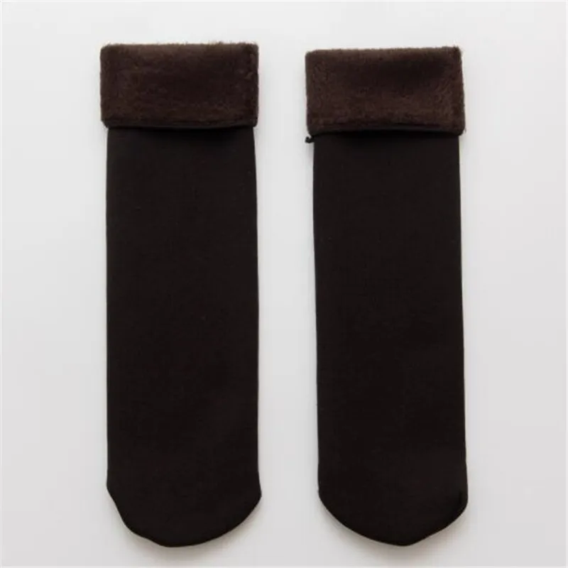 Зимние женские носки, 7 цветов, бархатные теплые зимние носки, высокое качество, тянущиеся, Нескользящие, Calcetines Mujer
