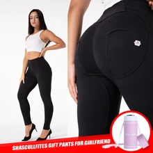 

Shascullfites Butt Lift Leggins Woman's Tights High Rise Black Capri Pans Tight Compression Leggings