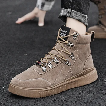 

2019 Men's High Top Vulcanized Shoes Brand Men Shoes Autumn Platform Shoes Sneakers Male Flats Casual Footwear Rubber Zapatillas