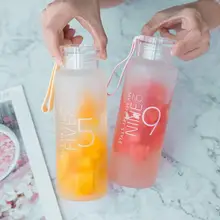 Корейская версия креативного матового цвета цифровая стеклянная простая свежая чашка для мальчиков и девочек портативная ручка бутылка для воды