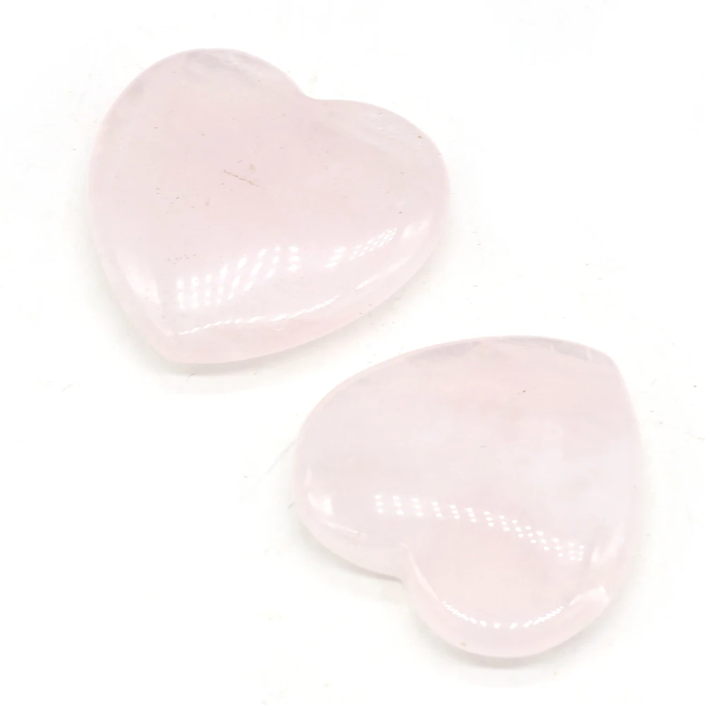 1PC Rose Quartz Natural Loose Beads Ornaments Love Heart Shape Polished Stone Reiki Healing Crystal DIY Gift Decoration Minerals 2