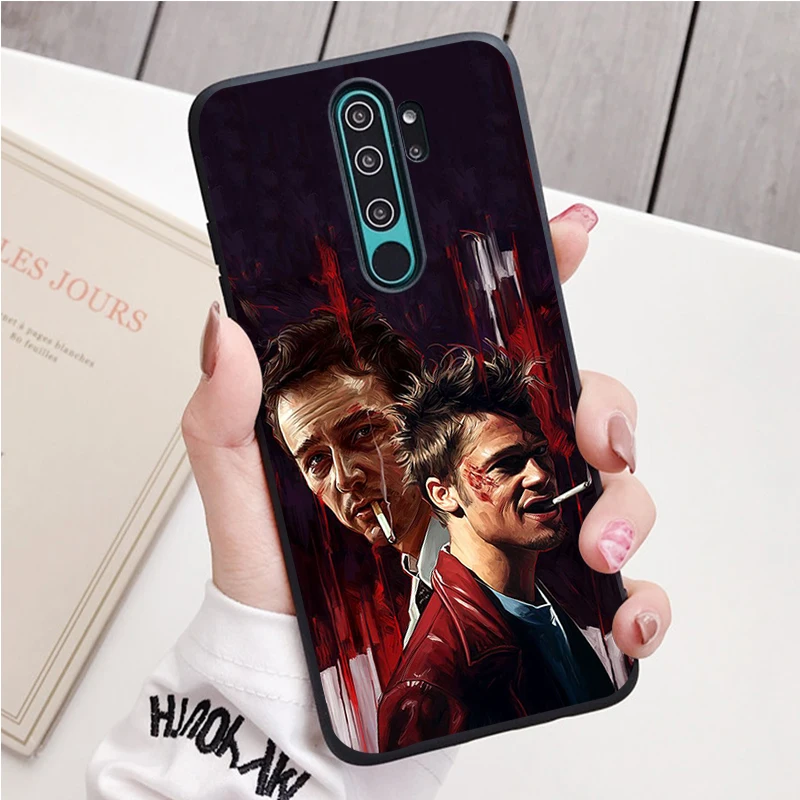 fight club black Silicone Phone Case For Redmi note 9 8 7 Pro S 8T 7A Cover xiaomi leather case color