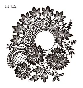 CD-105 Rocooart индийский арабский черный цветок дизайн временная татуировка для тела для девочек женские декорации ручной работы традиционный узор тату стикер - Цвет: CD-105