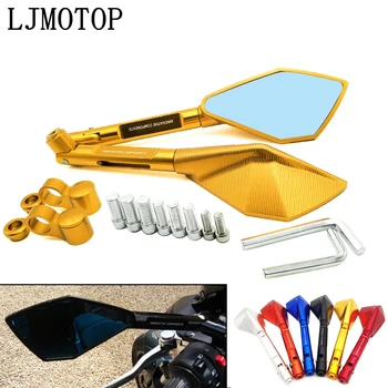 

Motorcycle Mirror CNC Aluminum Motorbike Handlebar Rearview Mirrors Blue For Suzuki GSXR600 GSXR750 RM85 RM125 RM250 RMX250