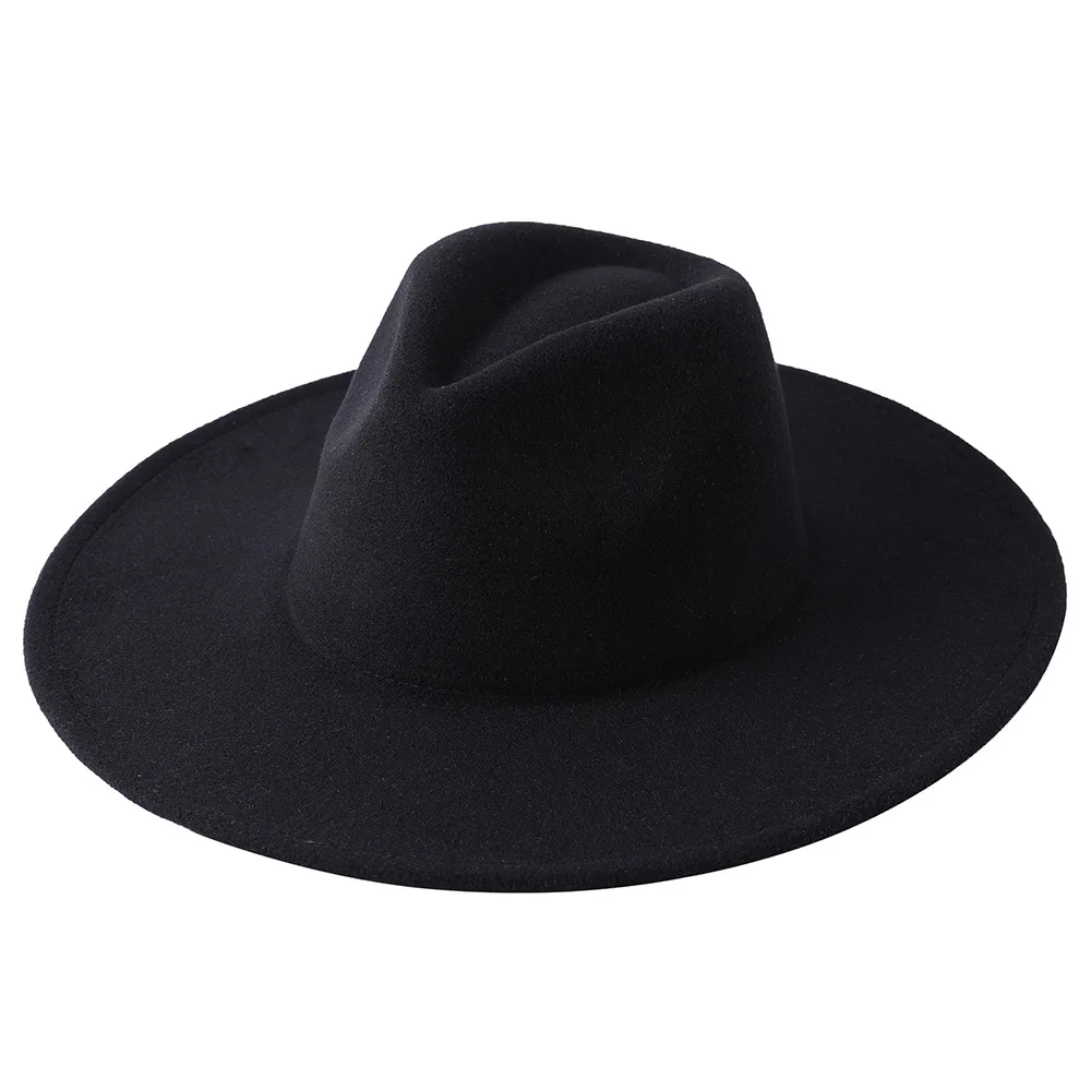Topi Jazz Bertepi Besar Wol 9.5CM Lebar 