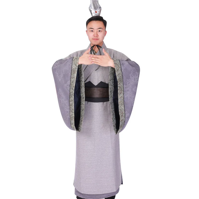 Китайская традиционная мужская одежда Новинка hanfu длинный халат три царства ТВ фильм косплей мужские костюмы