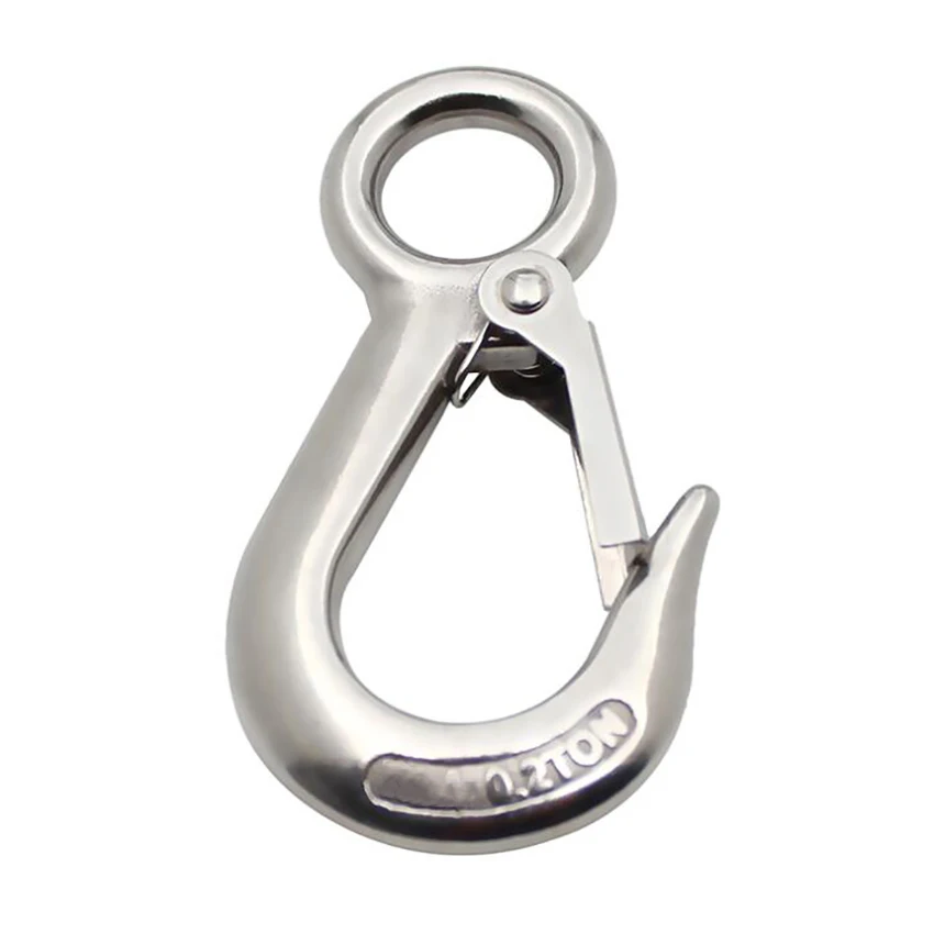 Stainless Steel Eye Lifting Hook American Type Safety Hook Rigging