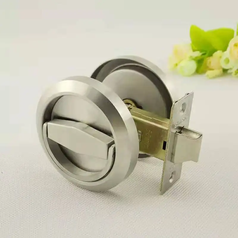 

Stainless Steel 304 Cup Handle Recessed Door Locks Cabinet Invisible Pull Handle Fire Proof Set Disk Ring Lock
