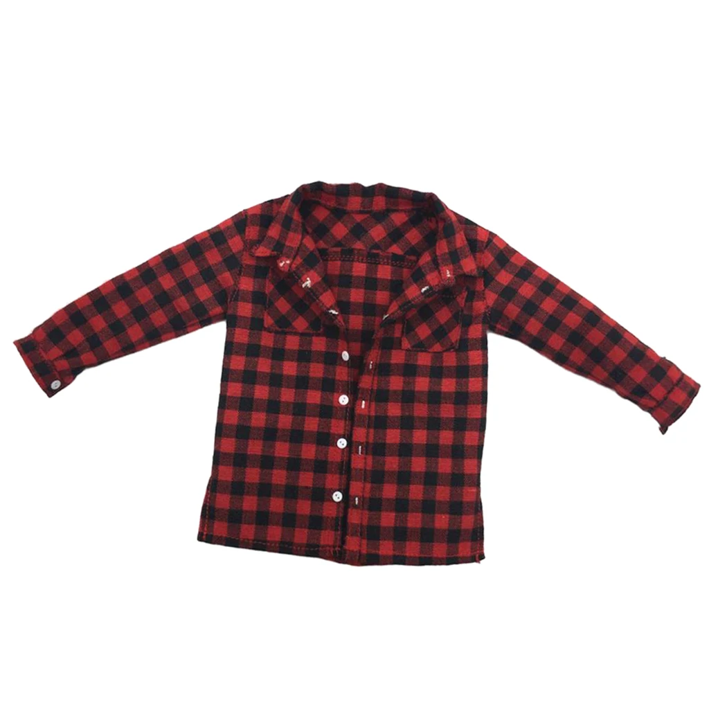 1/6 Scale Red Male Plaid Shirt Jacket Men Clothing for 12inch Action Figures Doll