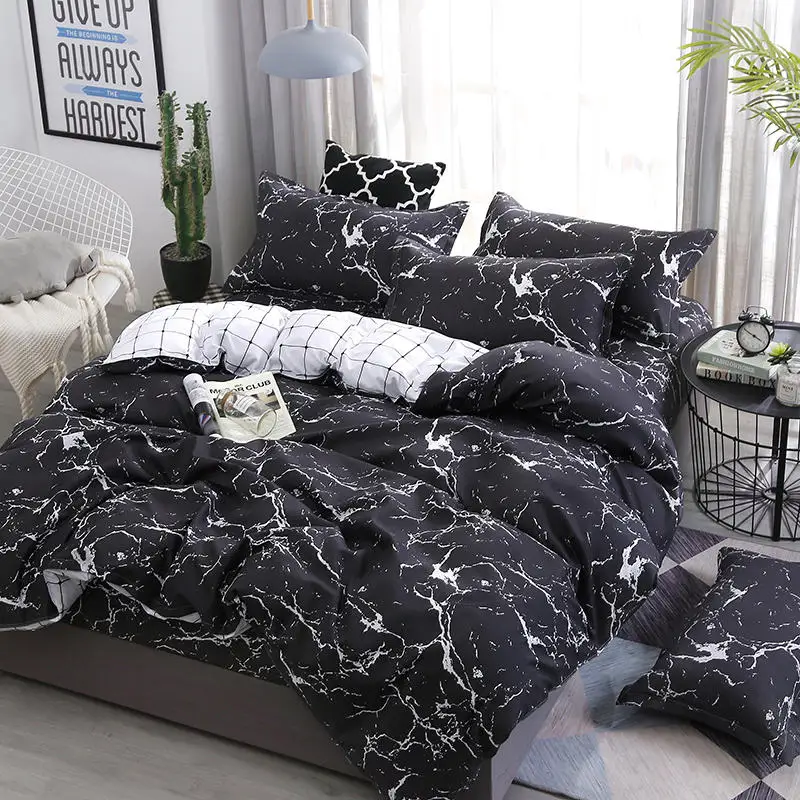 

Yaapeet 3/4pcs New Classical Bedding Set Double Side Bed Linings Cartoon Pattern Duvet Cover High Quality Popular Pillowcase