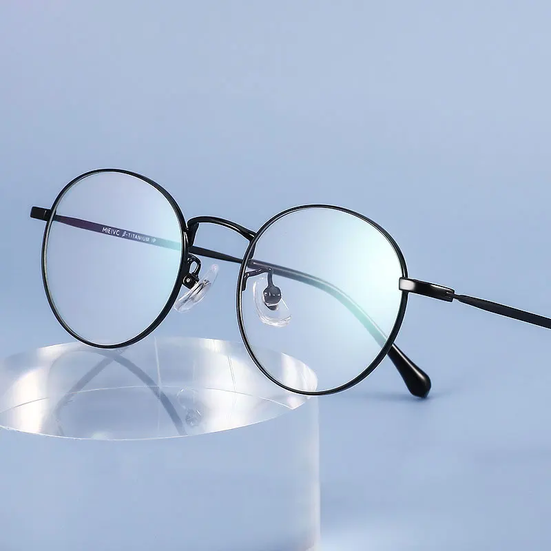 Retro Mode Runde Reinem Titan Rahmen Gläser Für Frauen und Männer Myopie Brille Heißer Verkauf Neue Ankunft