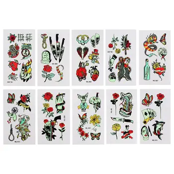 

10pcs Temporary Tattoos Luminous Tattoos Waterproof Fluorescent Stickers