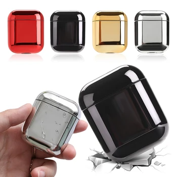 

Bling Gold Protective Cases For Apple Airpods 2 1 Electroplated PC Earphone Case Cover Coque Capa For Airpods 2 1 Accessories