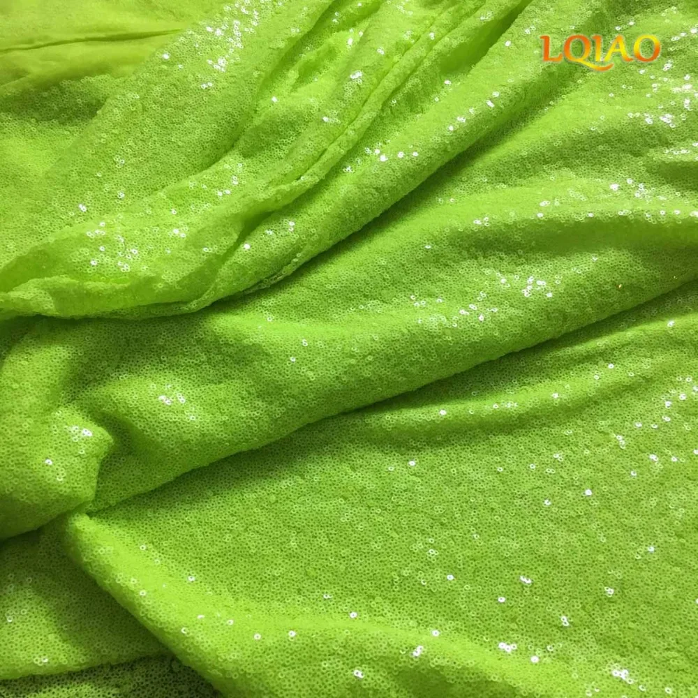 Neon Green Sequin Fabric 002