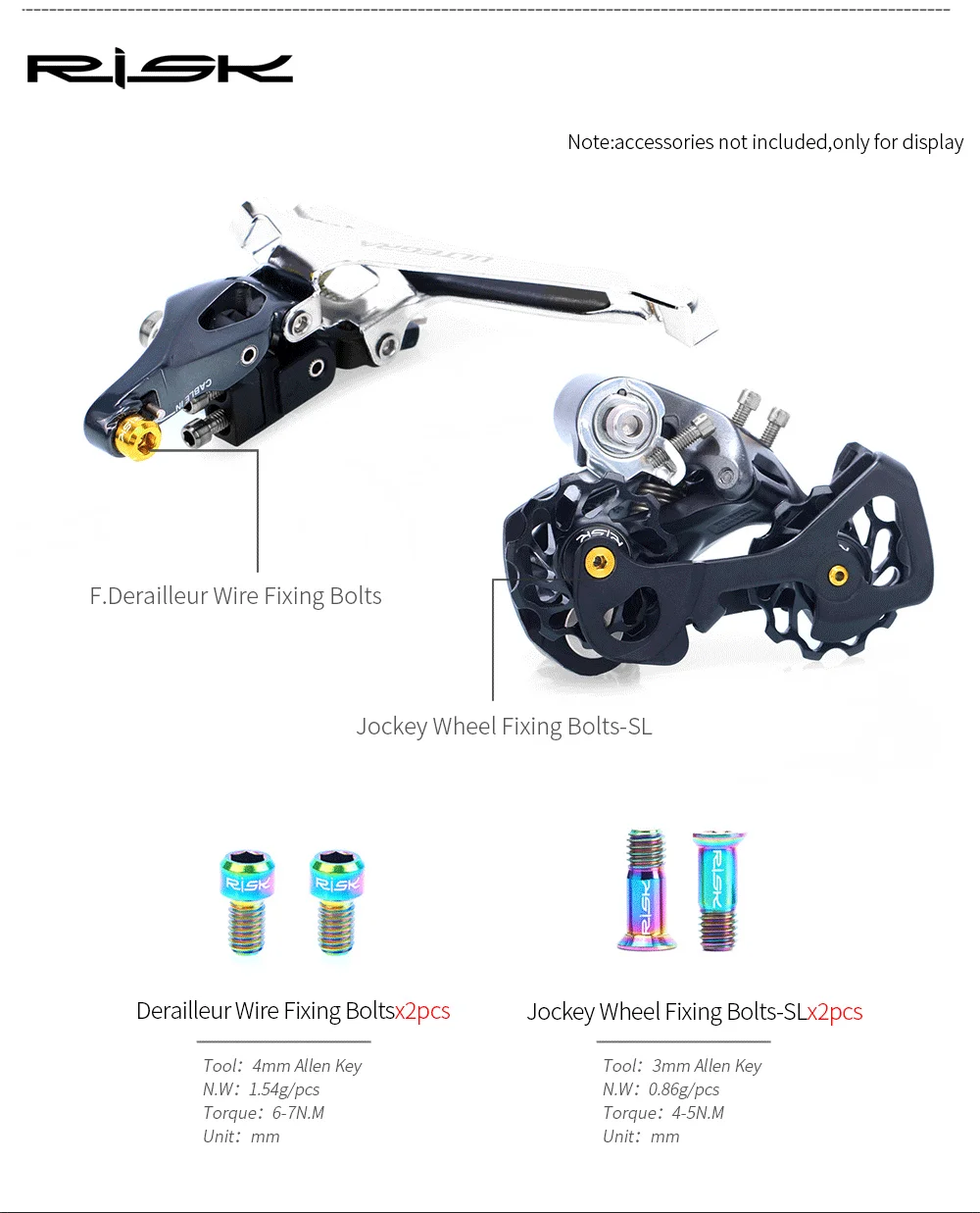 36 штук RISIKO Rennrad Titan Schrauben Gemeinsame strastele Fahrrad Bremse/Schaltwerk/Flasche kyafig/Ventil Kappe/jockey Rad Befe