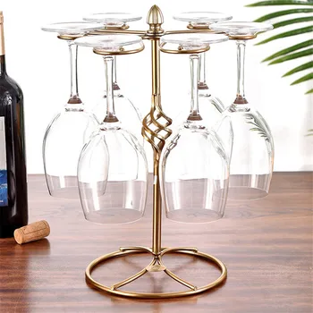 

Wine Glass Iron Rack Cup Storage Shelf Goblets Holder Home Kitchen Bar Supplies