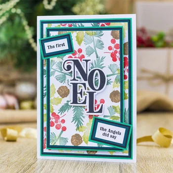 

"NOEL" "Jolly" Words Metal Cutting Dies & Coordinating Stamp For Scrapbooking Embossing Craft Die Cut Card Making Stencil