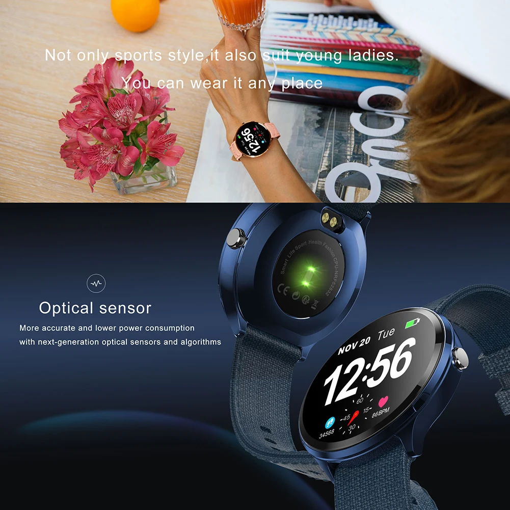 For V12 Sports Smart Watch Women  Waterproof Heart Rate Blood Pressure Monitor Calorie Smartwatch Smart Bracelet Sleep Tracking