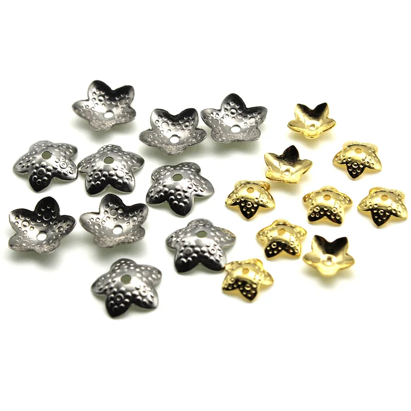 

Бусины из нержавеющей стали для бижутерии, фурнитура для изготовления ювелирных изделий ручной работы, бусины с филигранным цветком, золотистого и серебристого цвета, 7 мм, 10 мм, 50 шт.
