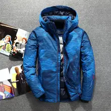 Камуфляжная куртка на утином пуху Мужская Новая мода с капюшоном пуховики мужские толстые теплые мужские s белые пуховики Jaqueta Masculina JK-3075