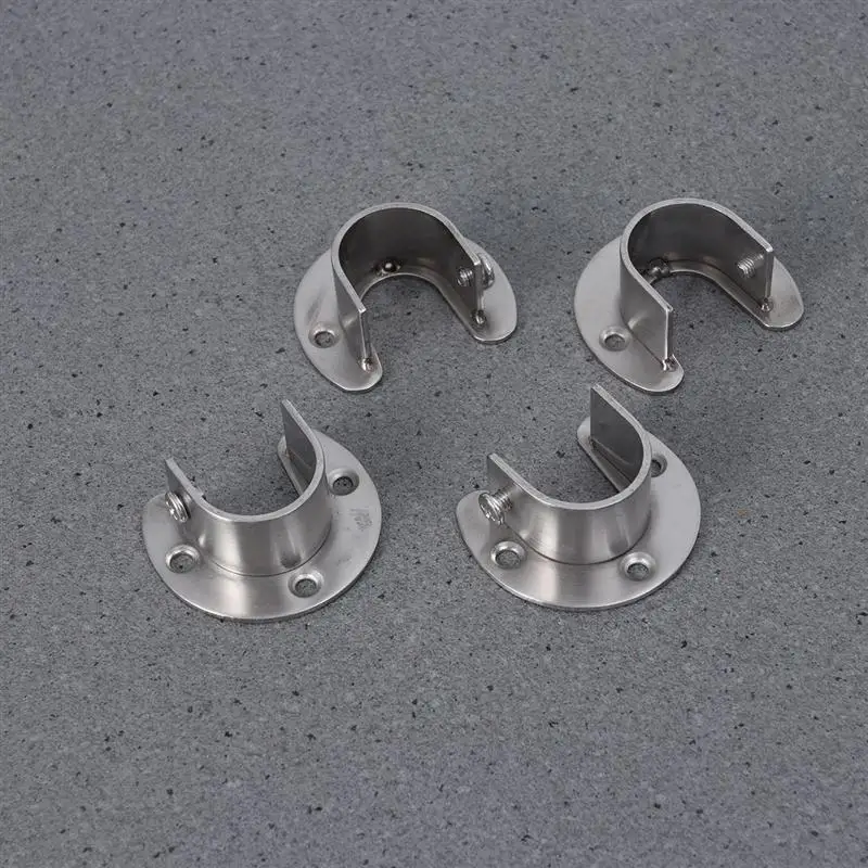 28 шт., уплотненный u-образный кронштейн из нержавеющей стали для гардероба, подвесной рельсовый наконечник, опорный кронштейн для шкафа, розетки серебристого цвета