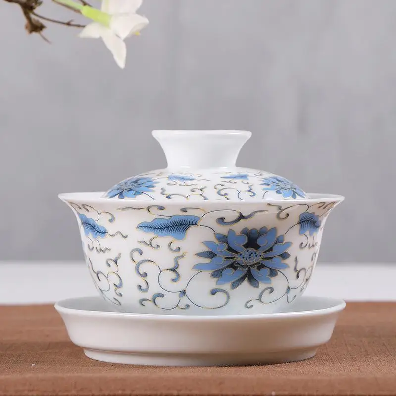 8 Ручная печать керамики пиалы для чая Китайский традиционный Gaiwan фарфоровый чайник для путешествий портативный чайные принадлежности Декор - Цвет: 8