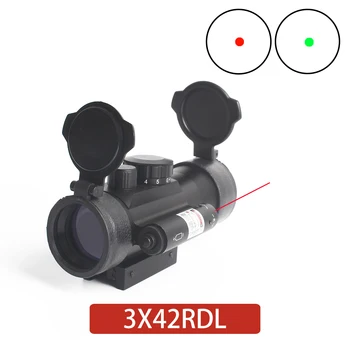 

3x42RDL Red Green Dot Laser Sight Hunting Scope Tactical Optical Sight Riflescope For Airsoft Gun Holographic Red Dot Scope