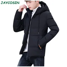 Мужская одежда, зимний теплый однотонный пуховик на молнии с капюшоном из хлопка, модные повседневные куртки с капюшоном и длинным рукавом, пальто 1128