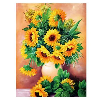 

Flower Craft Full Round Rhinestone Set Diamond Painting Sunflower Furniture Decoration