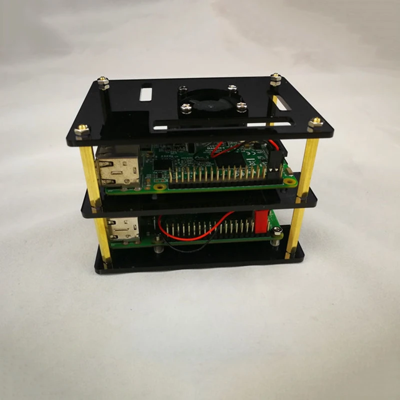 Для Raspberry Pi акриловый чехол с охлаждающим вентилятором для Raspberry Pi 4 Модель B/3B+/3B/2B