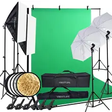 Fotografia Professionale Kit Apparecchi di Illuminazione Luce Morbida Ombrello Softbox Portalampada Lampadine Fondali Foto in Studio(China)