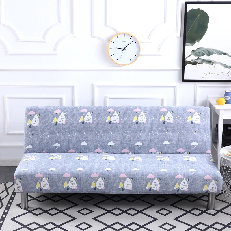 Leaves sofa All-inclusive Folding Soft Sofa Bed Cover No Armrest Slip-resistant Couch Cover Stretch Slipcover Sofa Cover Single