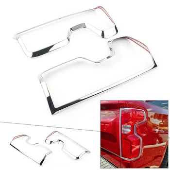 

2Pcs Chrome Car Rear Tail Light Taillight Cover Trim For Chevrolet Silverado 1500 2019 2020 ABS Plastic