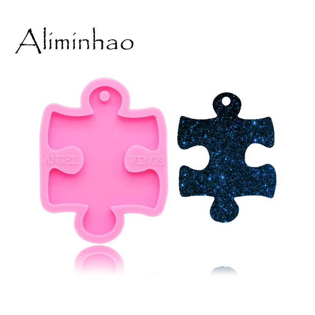 Dy0135 Fényes Puzzle Szilikon Formák Diy Epoxi Gyanta Asztal Penész Szilícium Kézműves Egyedi Kulcstartó