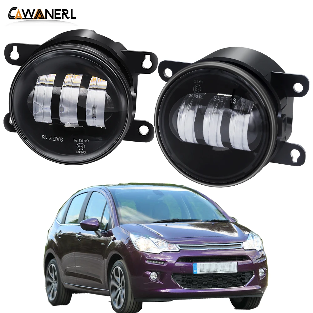 

Противотумансветильник фара в сборе для Citroen C3 FC _ хэтчбек 2005-2010 автомобиль 30 Вт лм передний бампер светодиодная противотуманная фара DRL Янтарный Белый H11 12 В