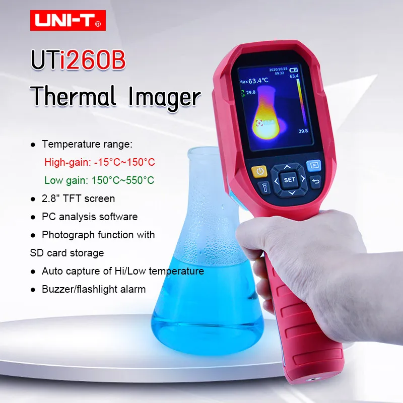 

UNI-T UTi260B промышленный ИК инфракрасный тепловизор Ручной Электронный USB Тип C температурный тестер нагревательной трубы