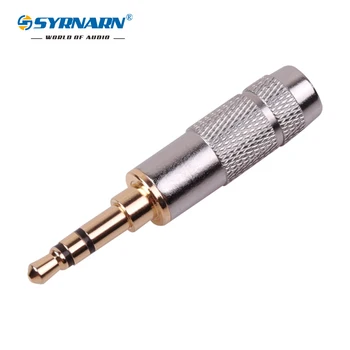 

SYRNARN 1Pcs New Copper Mini 3.5 mm 3 Pole with Clip Plug Audio Jack Earphone Adapter for DIY Stereo Headset Earphone