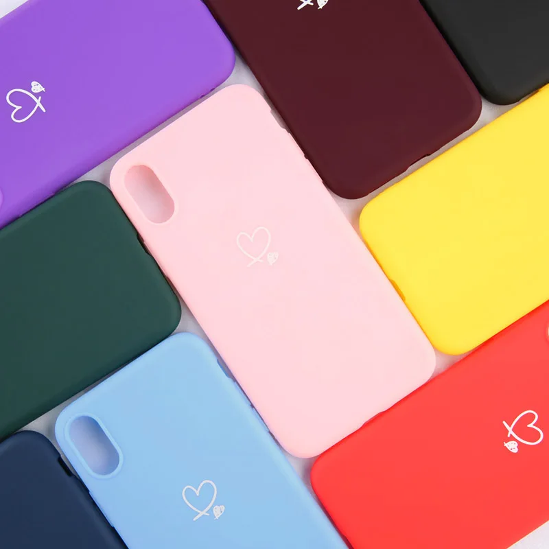 USLION чехол для телефона для iPhone 11 Pro Max X XS XR Xs Max карамельный цвет Любовь Сердце Мягкий силиконовый чехол для iPhone 6 S 7 8 Plus 5 s SE