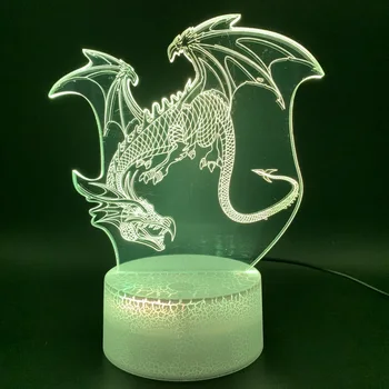

3D Illusion Lamp Dragon Office Home Decoration Light Child Gift Kids Bedroom Nightlight Dinosaur Pterosaurs Led Night Light