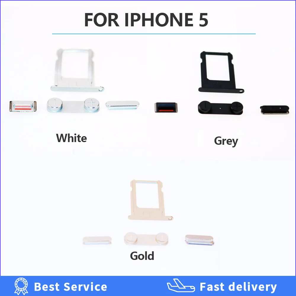 Phone Keyboard Parts Side Button for iPhone 4 4s 5 5S Power On Off Volume Switch Mute